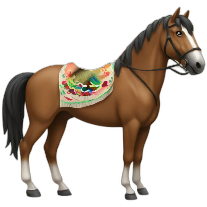Mexican flag with an horse emoji