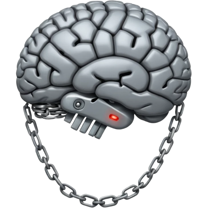 Grey Brain bound in chains emoji