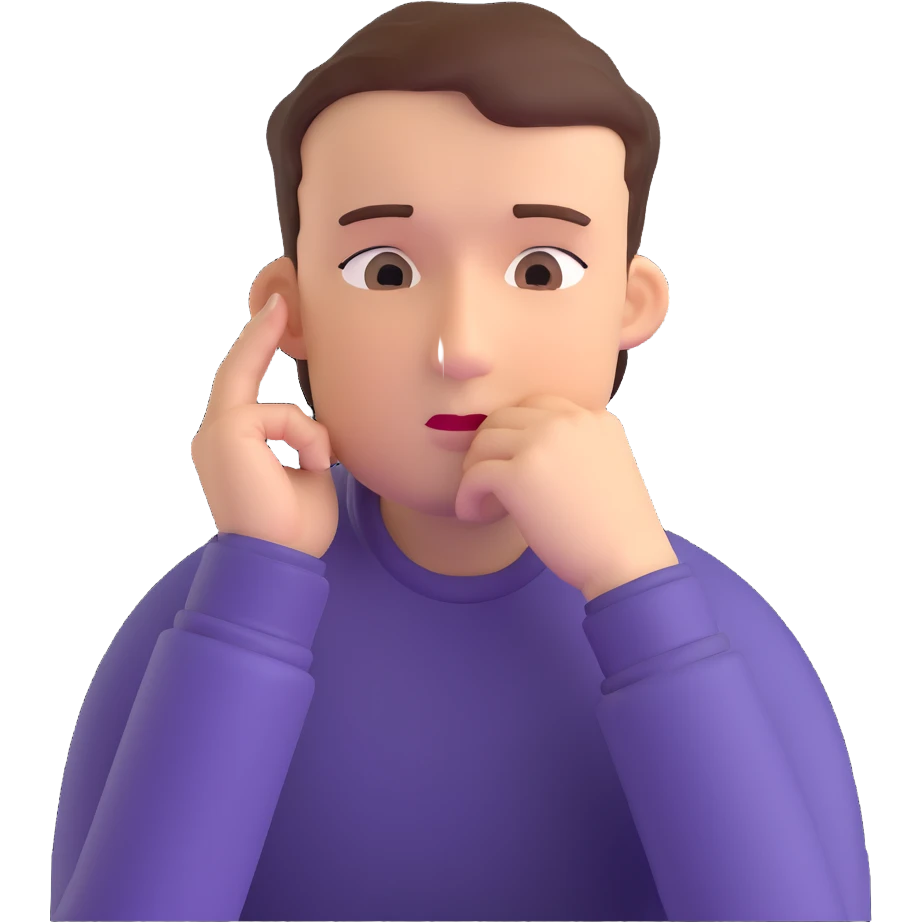 thinking face, hand on chin emoji