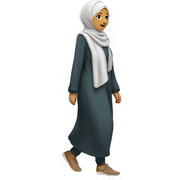 Hijabi girl walking  emoji