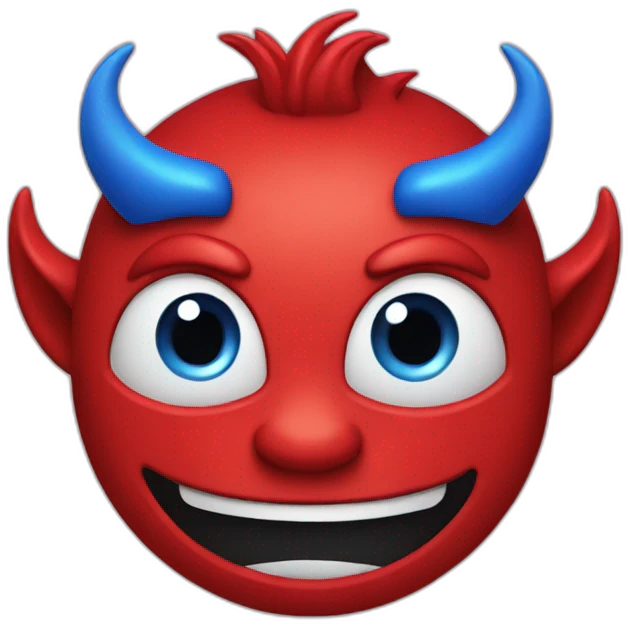 red devil with blue hairs emoji