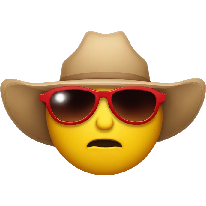 cowboy sunglasses crying red emoji