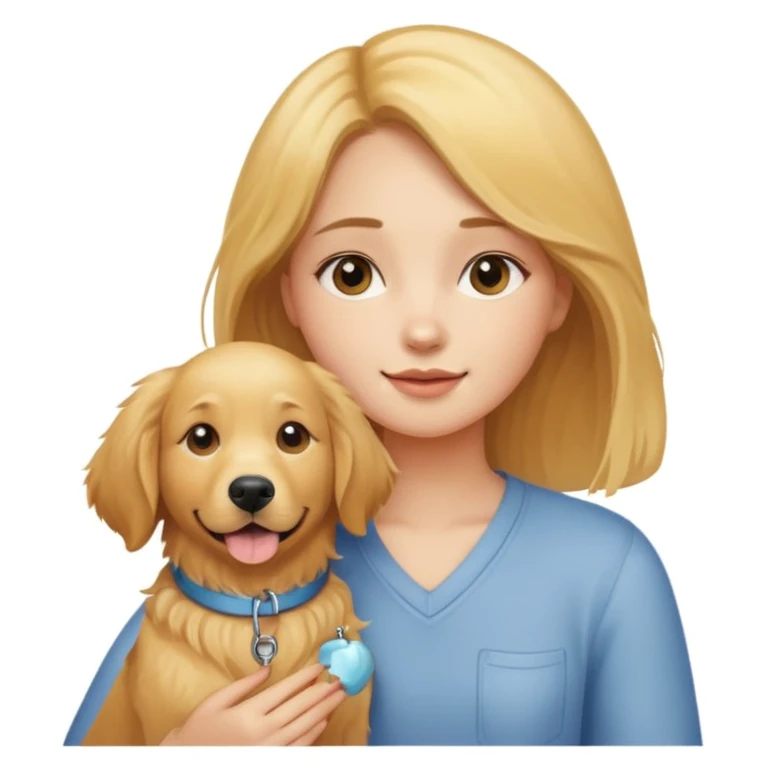girl and her pet dog emoji
