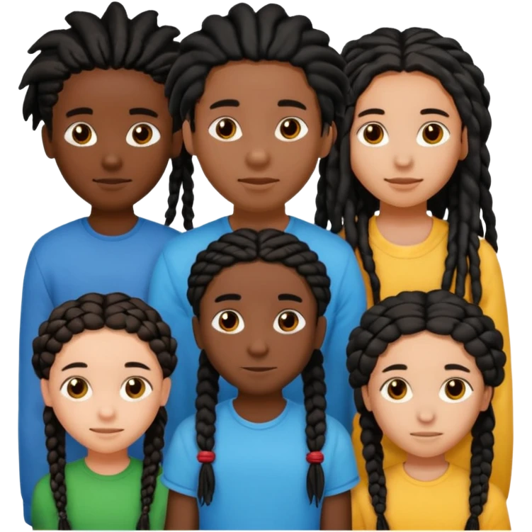 5 black siblings 2 that’s a boy and 3 that’s a girl. Both of the boys has dreads one of the boys is 6. One girl is 6 the other girls has braids and one is 18 and the other one is 23. The other boy is 22 But they all are dark skinned they have black hair emoji