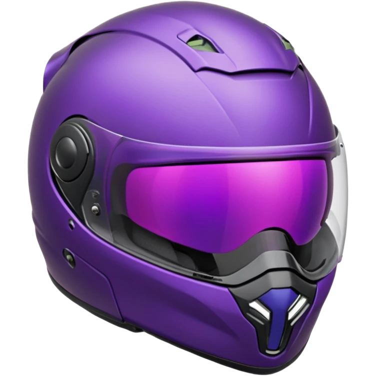 Créer un emoji avec une moto mt07 sport noir mate / violet iridescent très foncé. Avec une pilote dessus visière violet sombre faceless, bulle de la moto violet. Avec fond arrière violet, tenue complète casque inclus violet  emoji