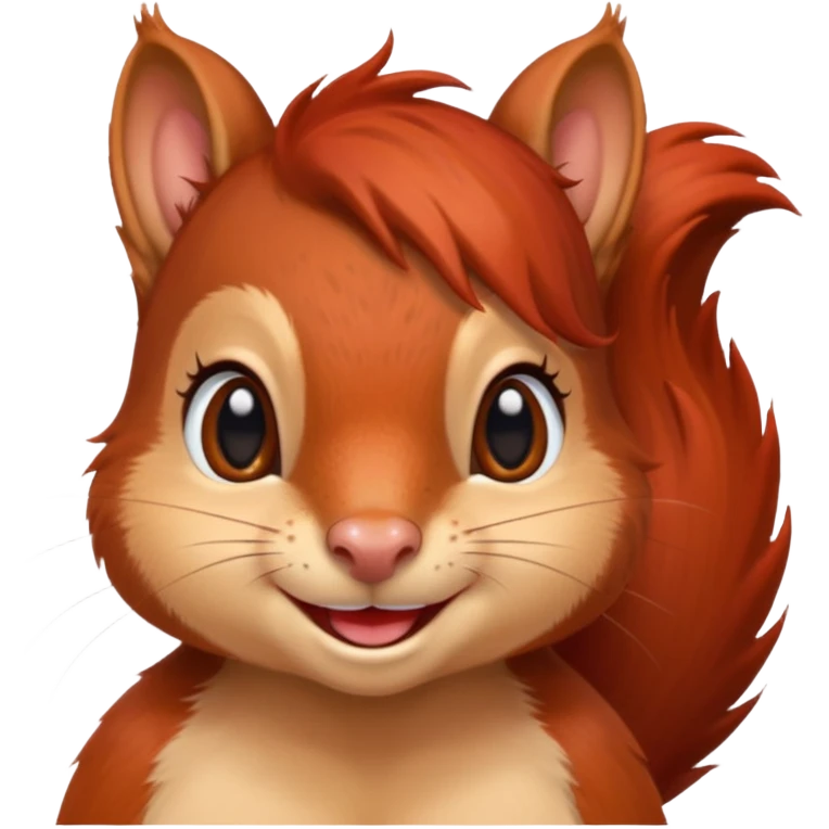emoji Realistic sexy red Mama squirrel withe freckles. smiling eyes. For profil pic. emoji