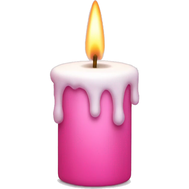Pink candle with snow emoji