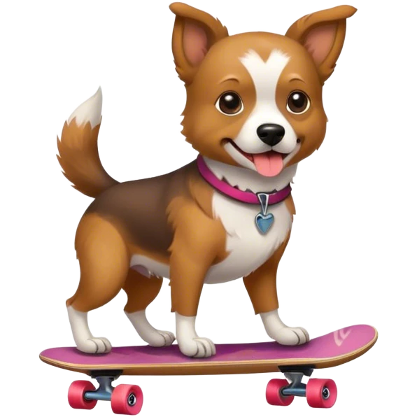 Dog riding a skateboard  emoji