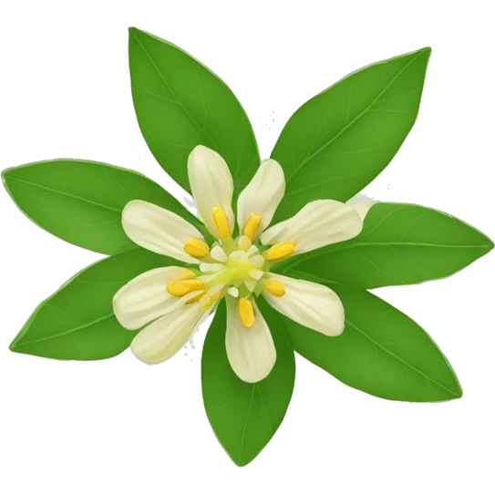 Ashwagandha flower with greenish-yellow petals and a central yellow stamens emojis emoji