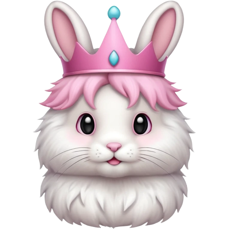 bunny with pink crown emoji