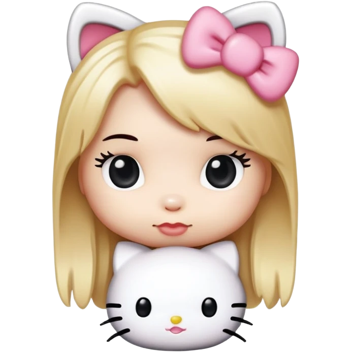 Cute hello kitty with blond hair emoji