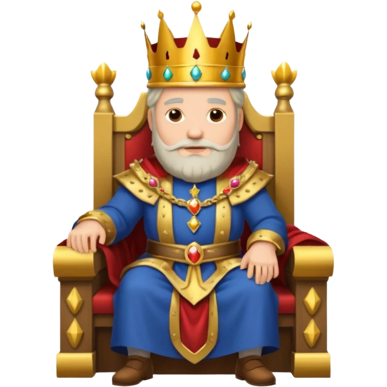 old king sitting on throne emoji