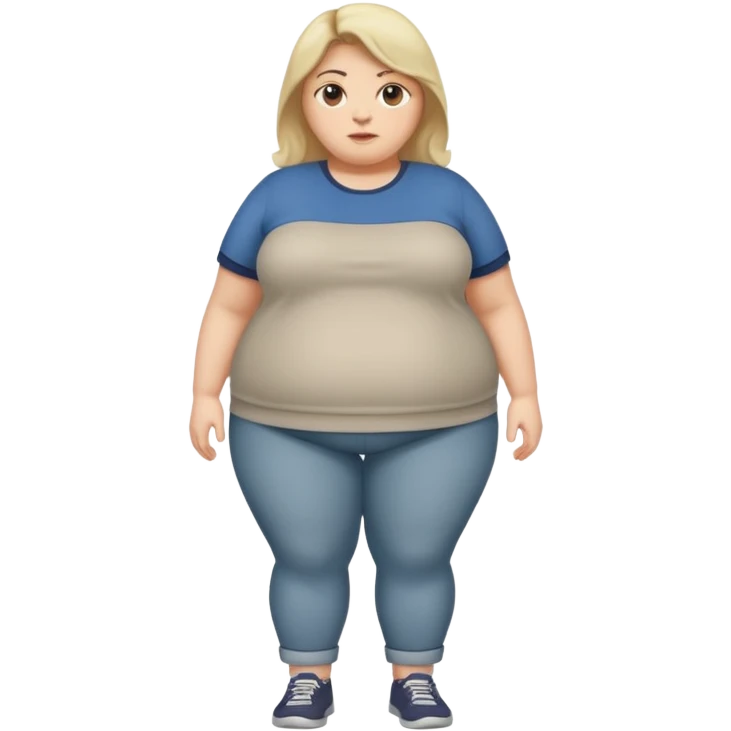 Fat woman full body emoji