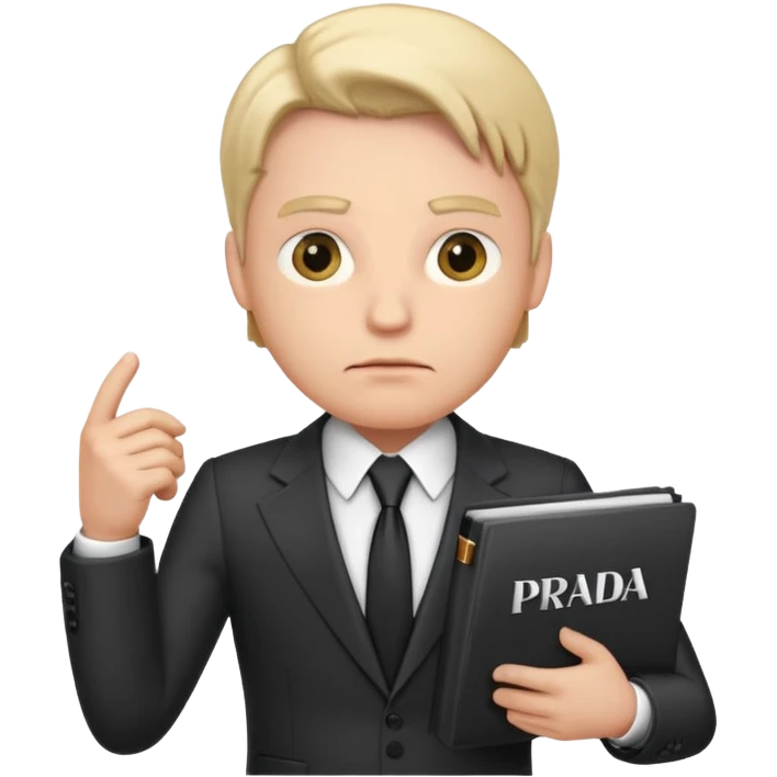 Boss holding the word prada emoji