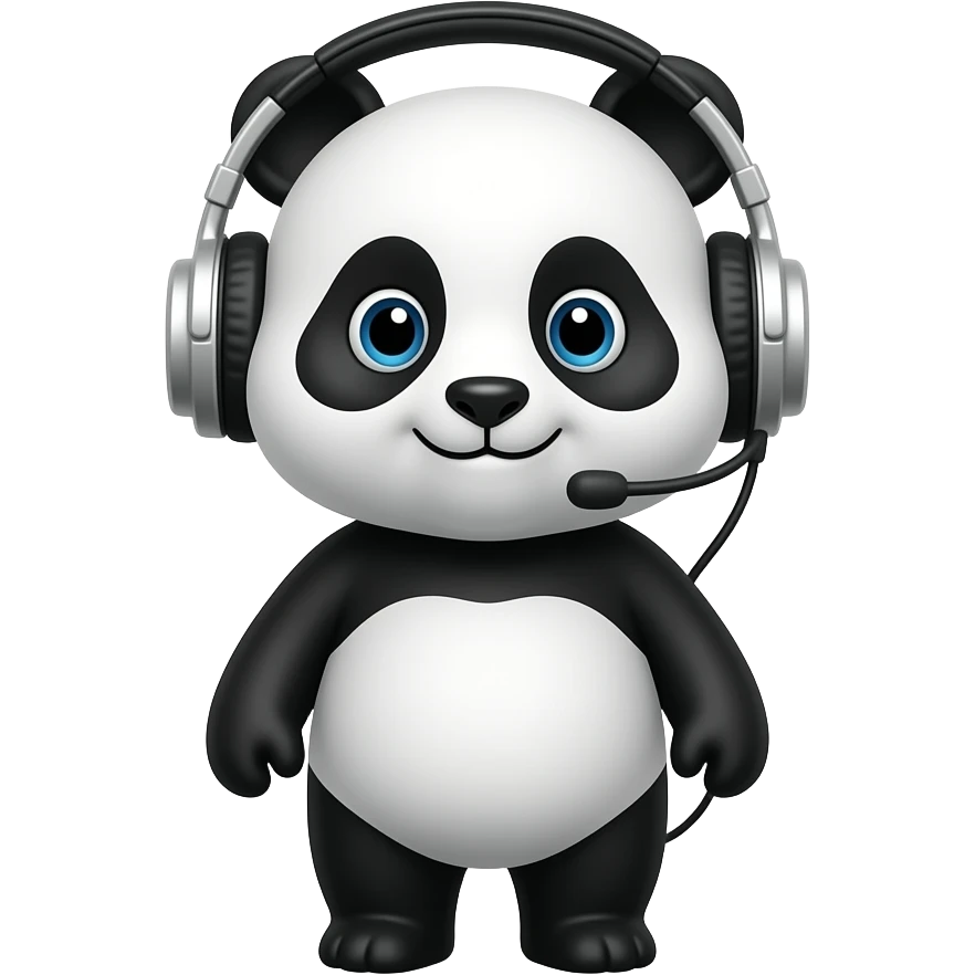 panda in headphones emoji