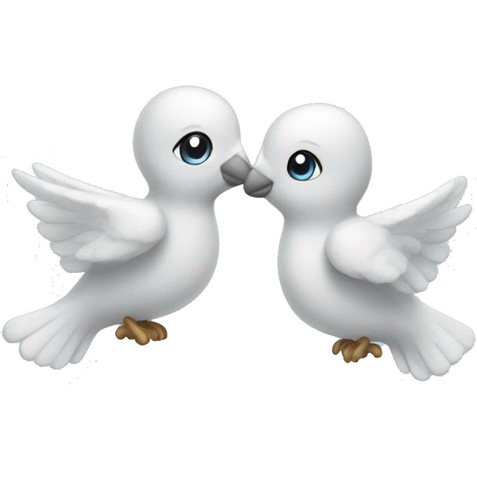 two white doves Christmas tree toy emoji