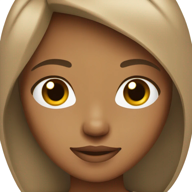 Light brown skin girl with light brown straight hair and dark brown eyes emoji