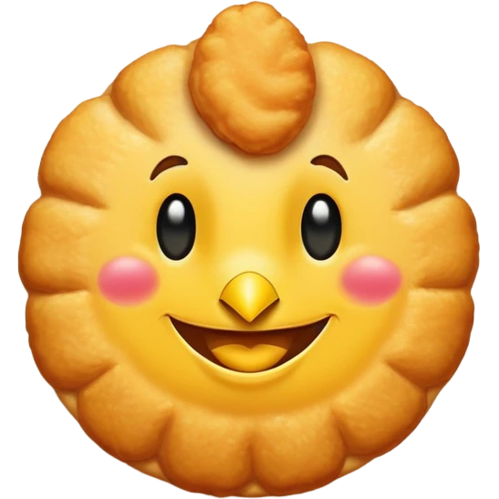 make a chicken tender emoji with a smiley face emoji