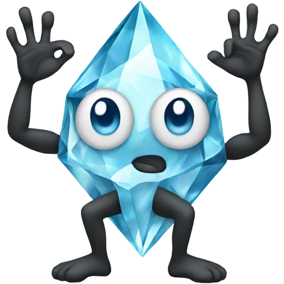 Diamond with hands and legs  emoji