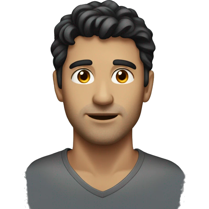 dark hair guy, hair neck lenght emoji