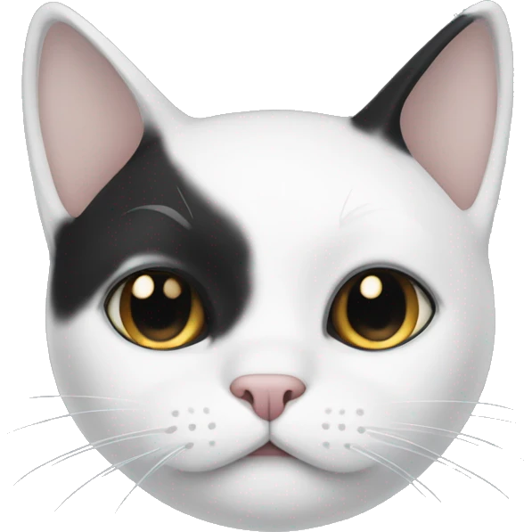 White cat with black ears  emoji