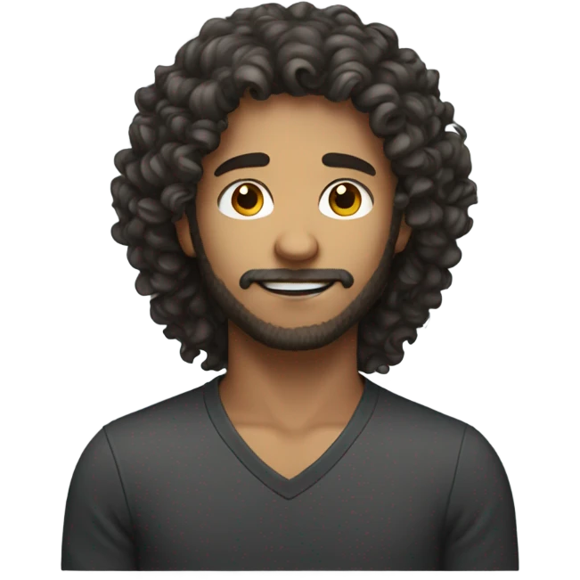 long hair curly head male emoji
