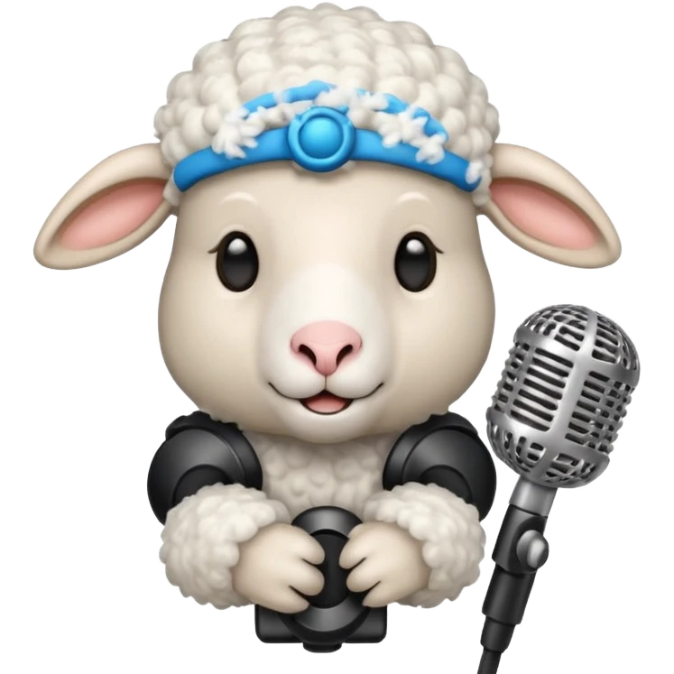 sheep with microphone emoji