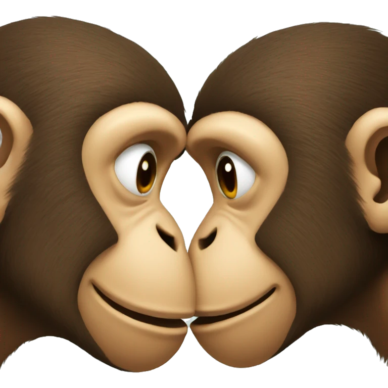 Two monkeys kissing emoji