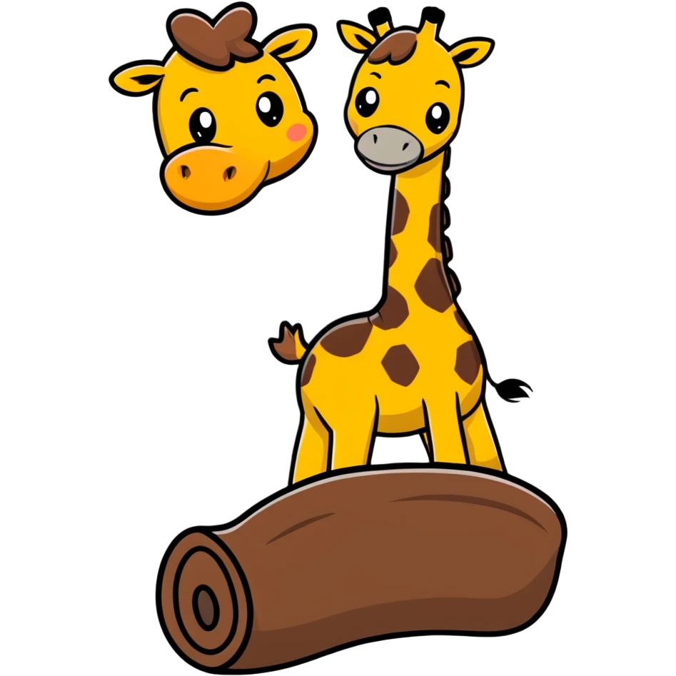 cartoon poo with giraffe print emoji