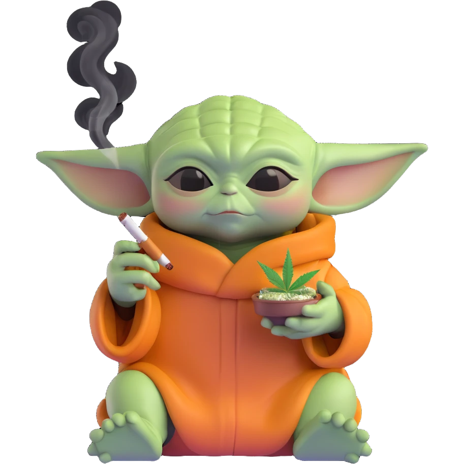 baby yoda soming cannabis emoji