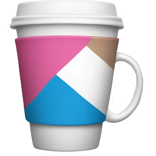 coffee cup with transgender flag emoji