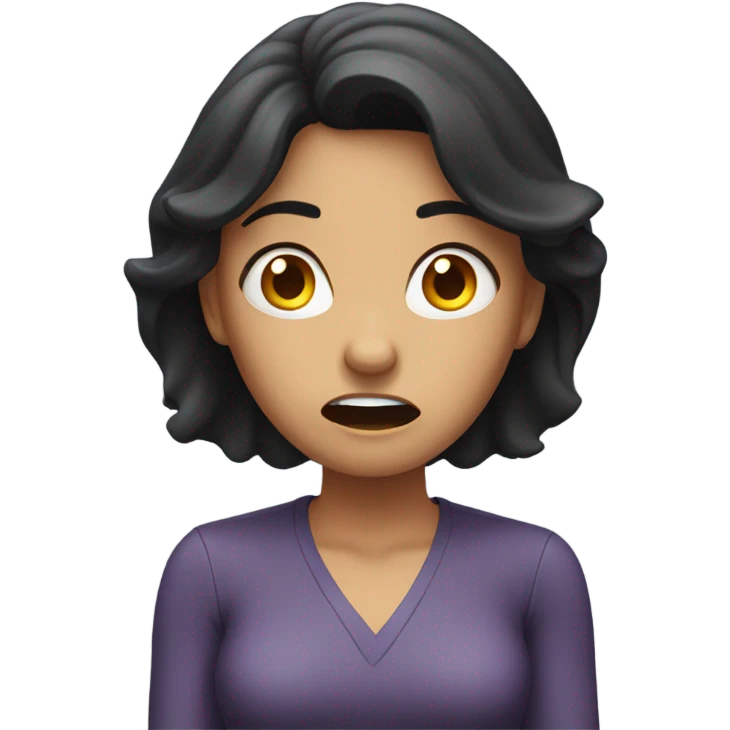 Woman with dark hair freaking out  emoji