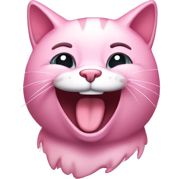 laughing with tears pink cat emoji