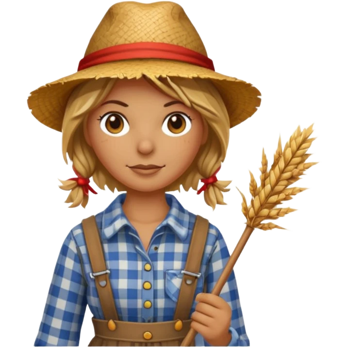 female Scarecrow on stick emoji