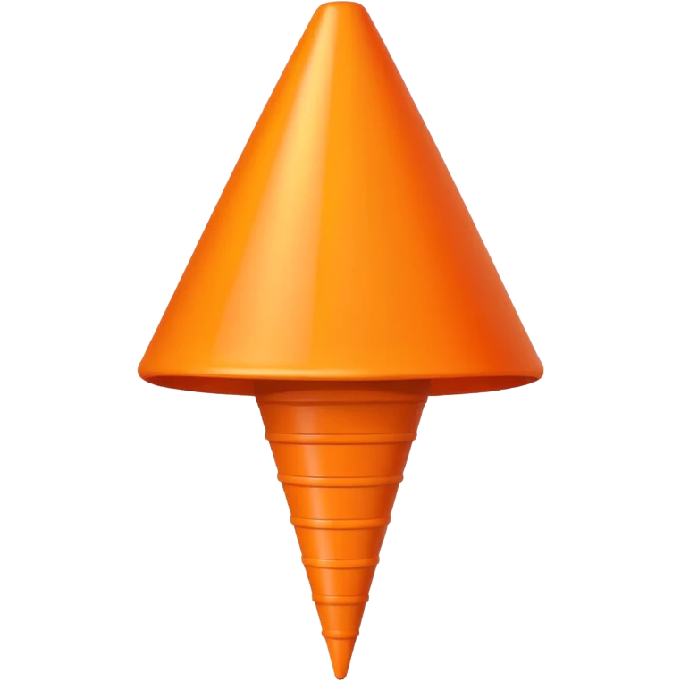 Flying orange cone 6 legs emoji