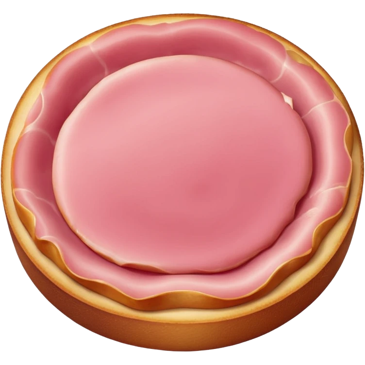 round ham slice, smooth edge, pink emoji