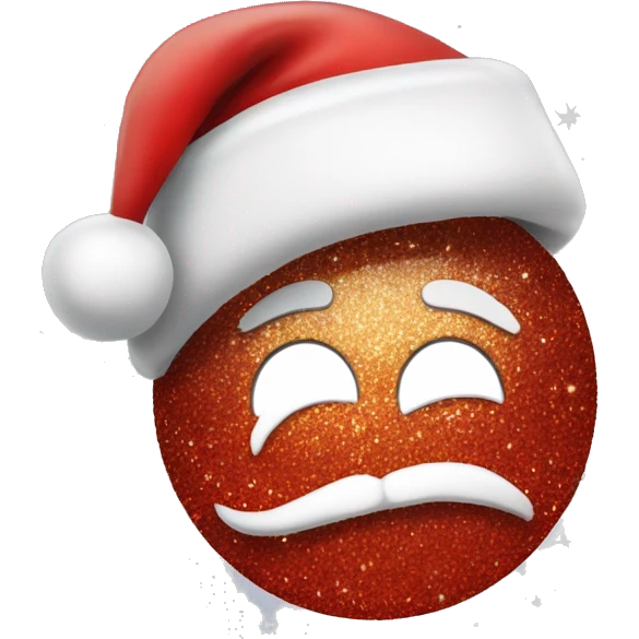 Santa hat with glitter emoji