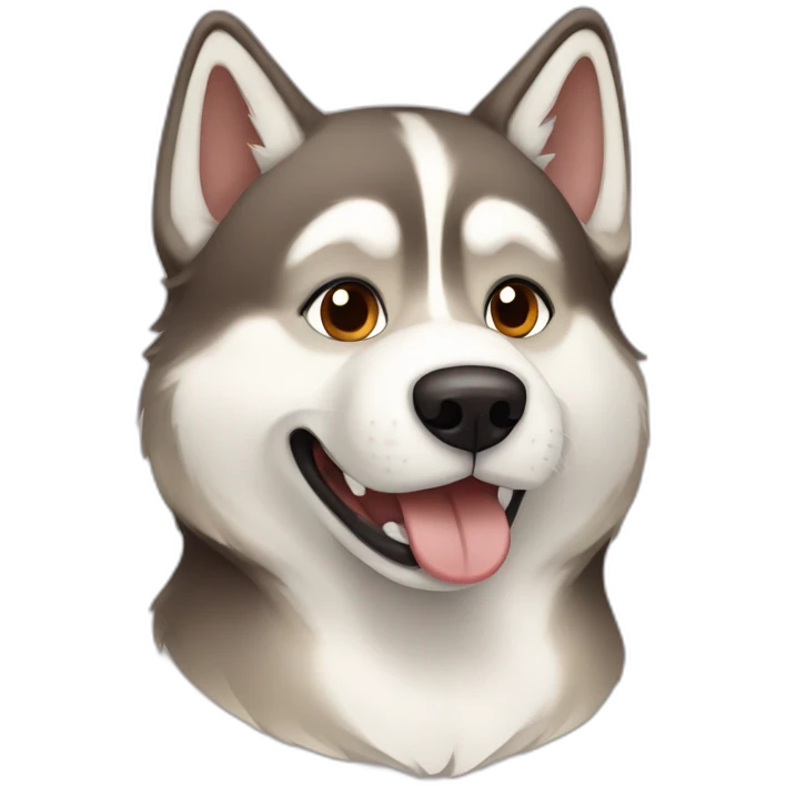 Husky in capuchino colors emoji