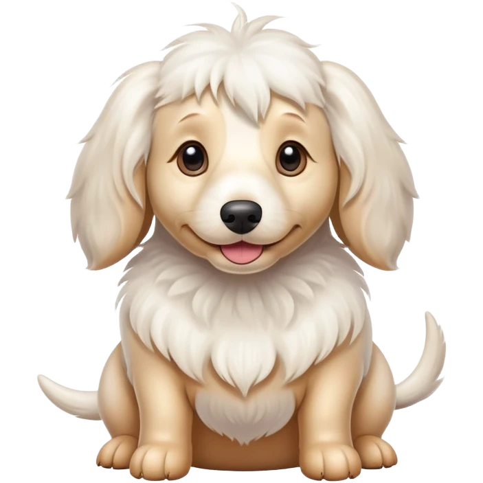 Fluffy white wiener dog  emoji