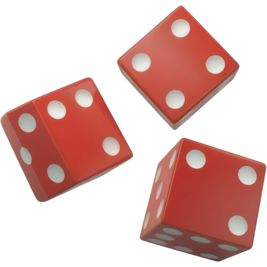 Red good luck dice tossed in the air emoji emoji