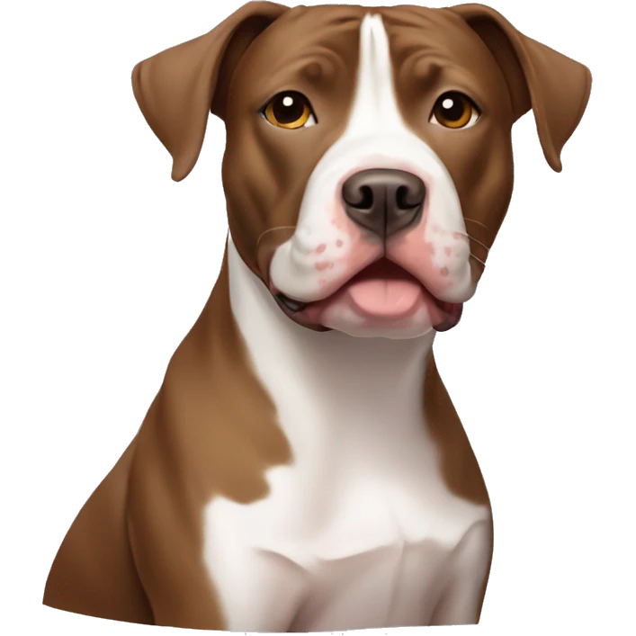 Brown and white pit bull  emoji