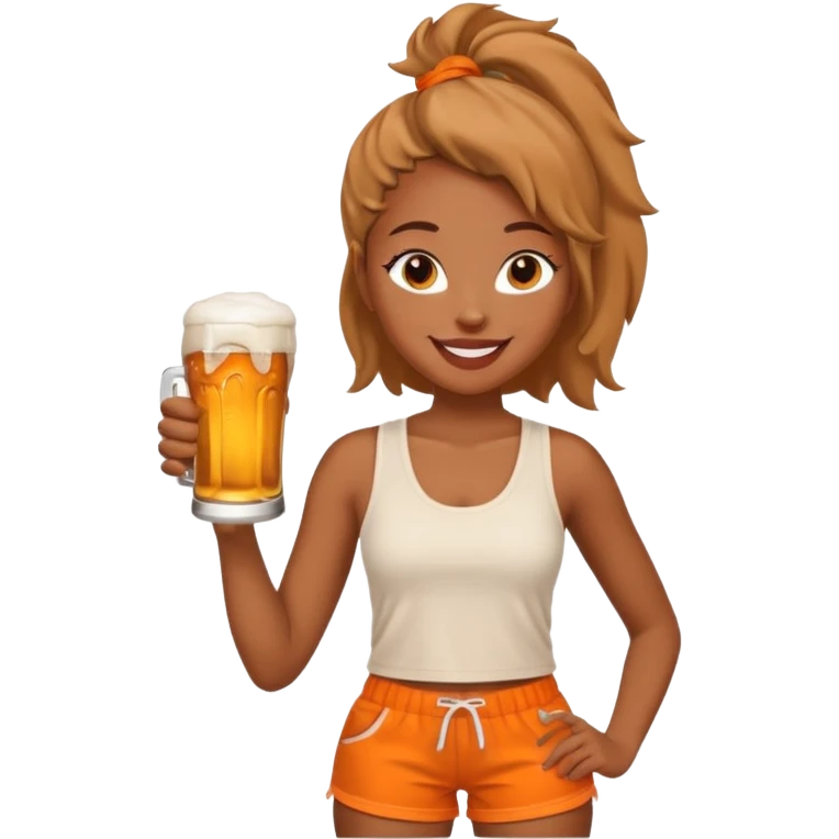 Hot wife in tank top and big boobs young African american, like picture three but put a beer in her hand and white top with orange shorts emoji