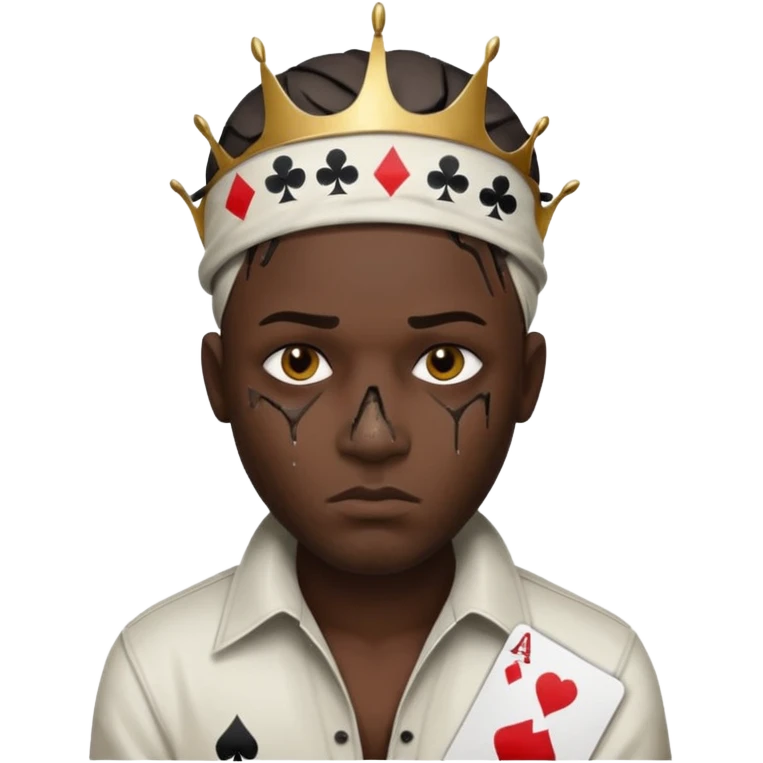 He Shot bullet on his head gangsta poker face emoji