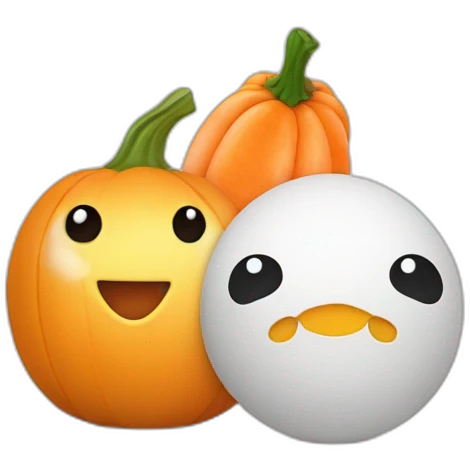 Citrouille,pingouin,oeuf et poisson emoji