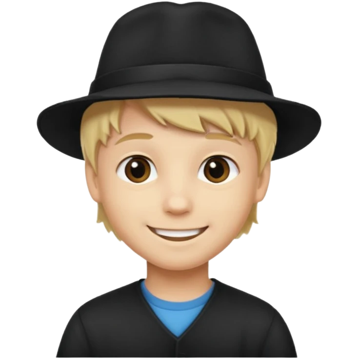 Ragazzo biondo con cappello nero emoji