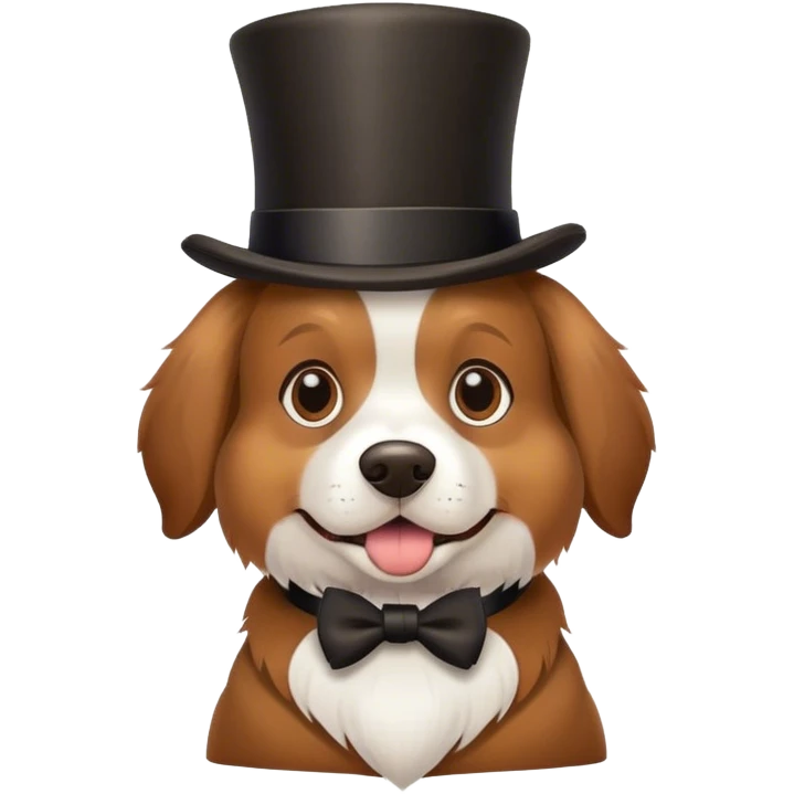 dog wearing a tophat emoji