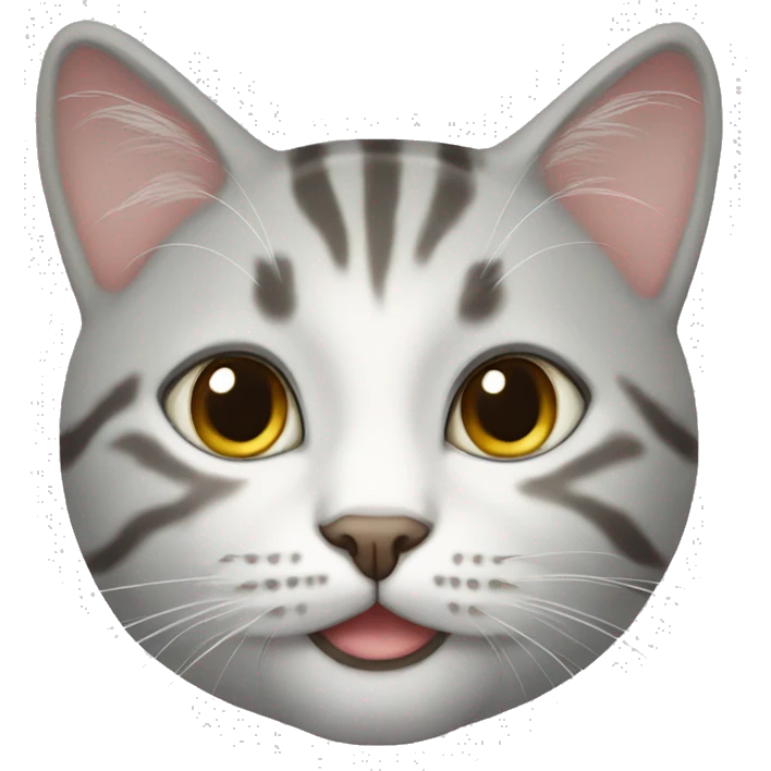 white and grey tabby cat emoji