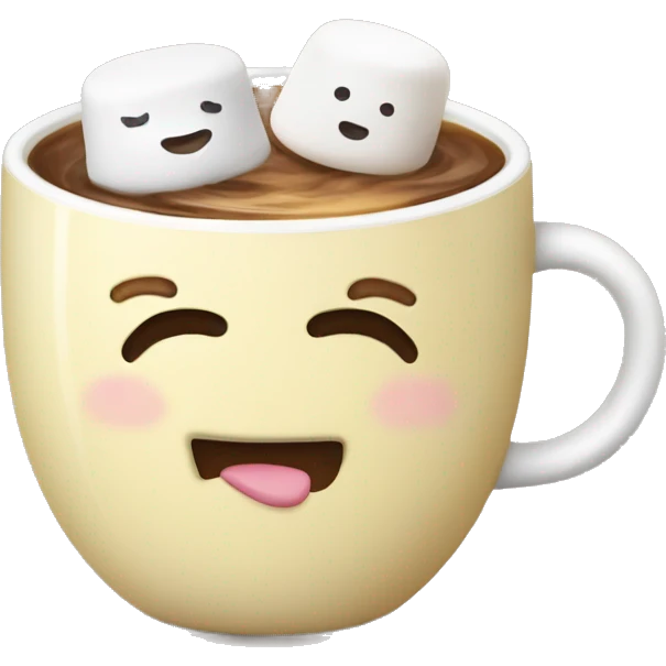 Eine Tasse Kakao mit Marshmallow und Sahne  emoji