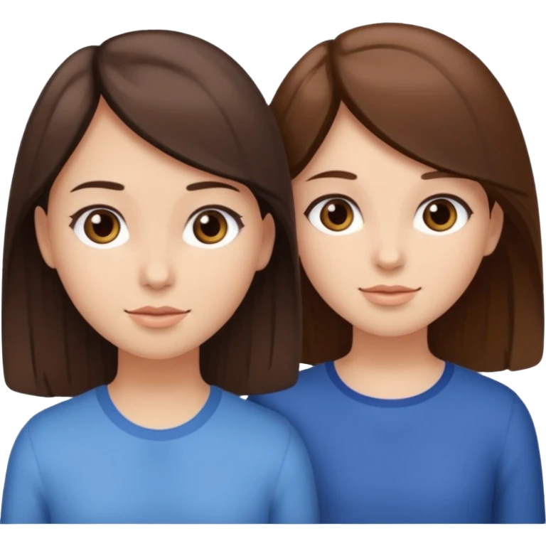 2 Besties g girls one dark brown hair one light brown hair emoji
