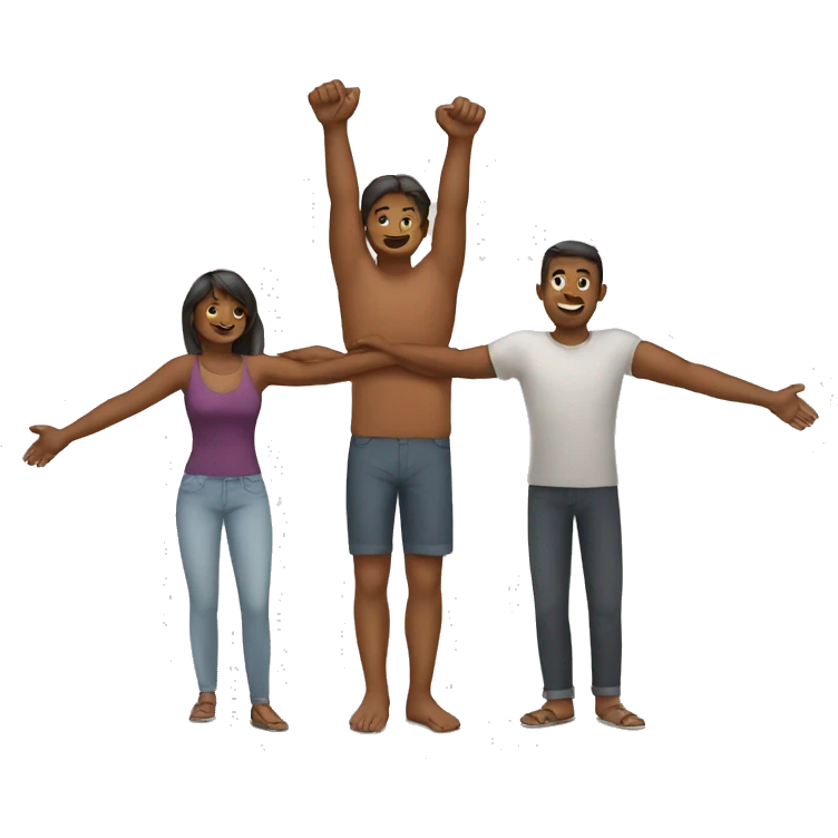3 people making an x ​​with their arms emoji